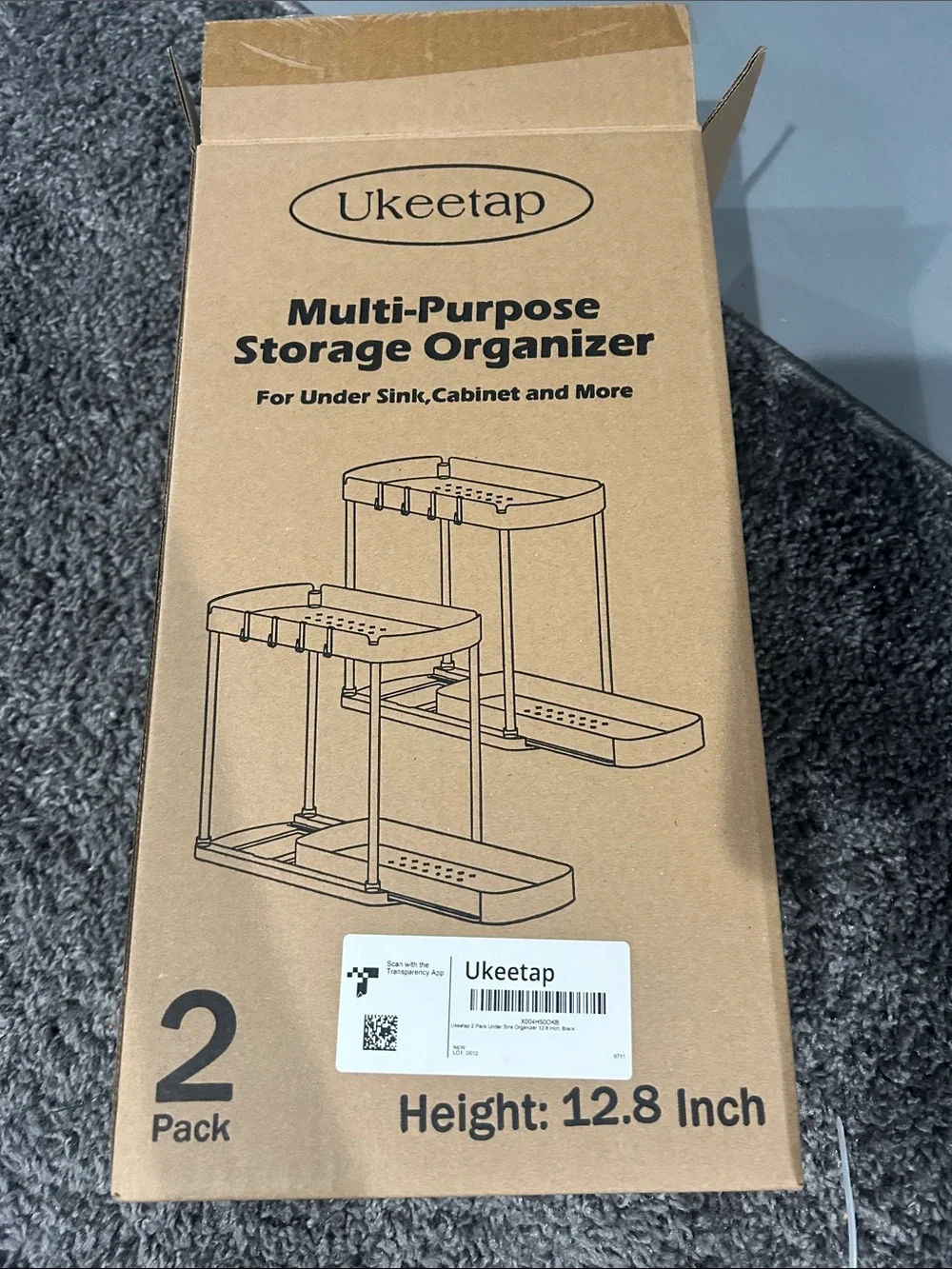 Black Under-Sink Organizer Rack - Compact Plastic Storage